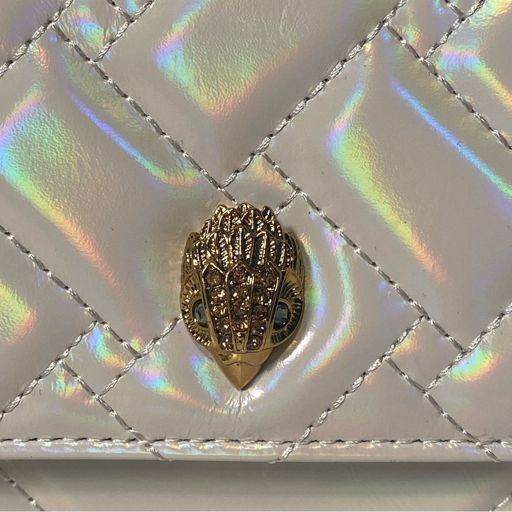 NWT Kurt Geiger Quilted Patent Leather Wallet On Chain - Picture 10 of 12